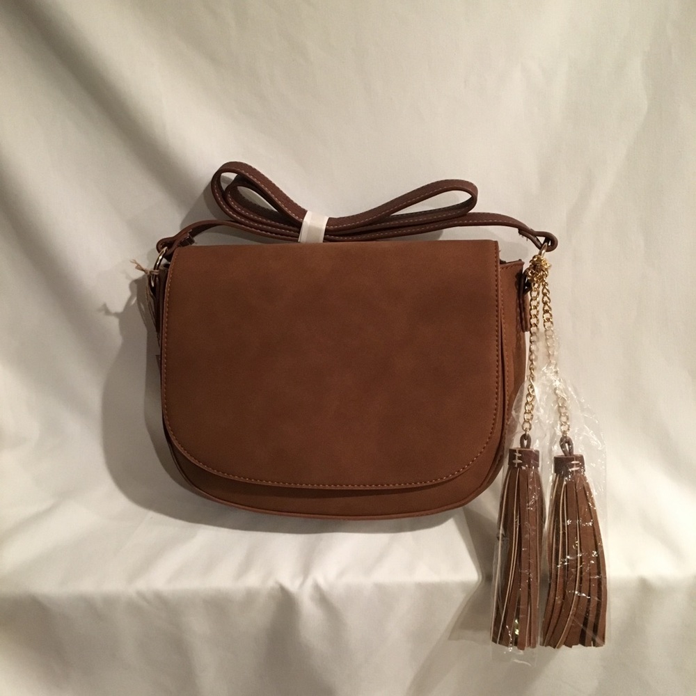 Amanda Blu Tassel Saddle bag brown Cognac